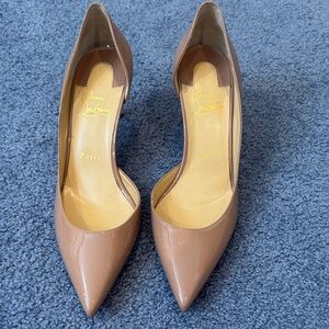 Christian Louboutin Tan Patent Leather Heels